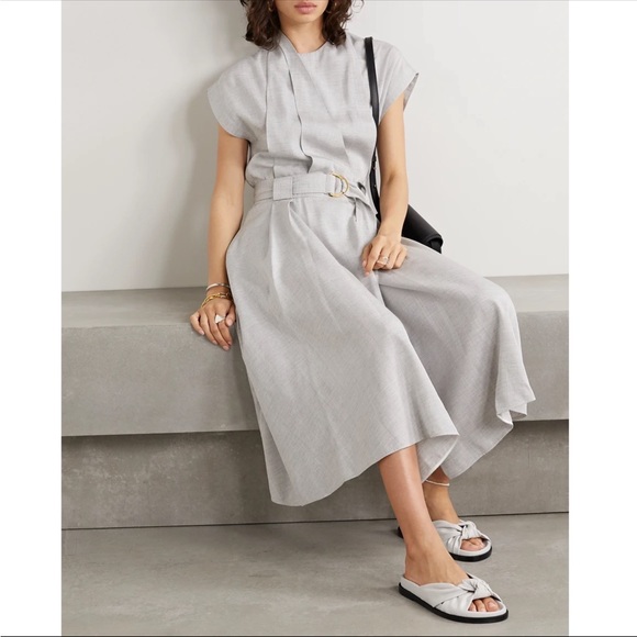 Porte & Paire Knotted Leather Slide Sandals in Chalk White Size 8.5 - Picture 8 of 9